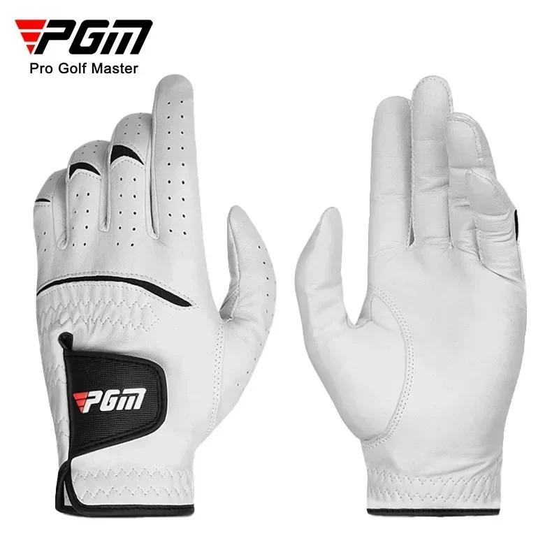 Golf Equipment Deals - PGM Herren-Golfhandschuhe, weiß, Cape, echtes Leder,