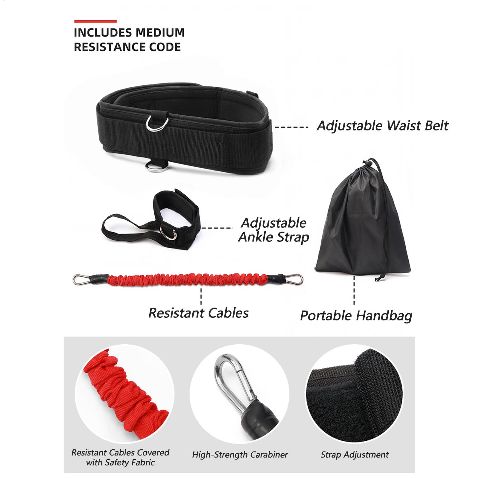 Training Aid Swing - Golf-Schwungtrainingshilfe mit verstellbarem Gürtel, Knöchelriemen, Handtasche,