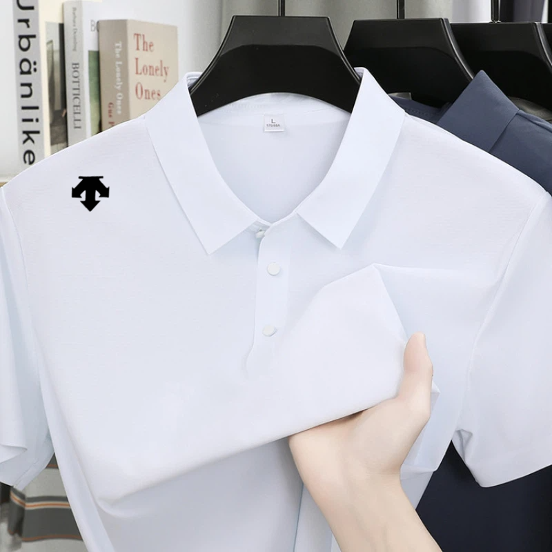 Golf Equipment Sales - Herren Luxus-Poloshirts mit Stickerei, Sommer-Kurzarm-Oberteile, Atmungsaktiv,