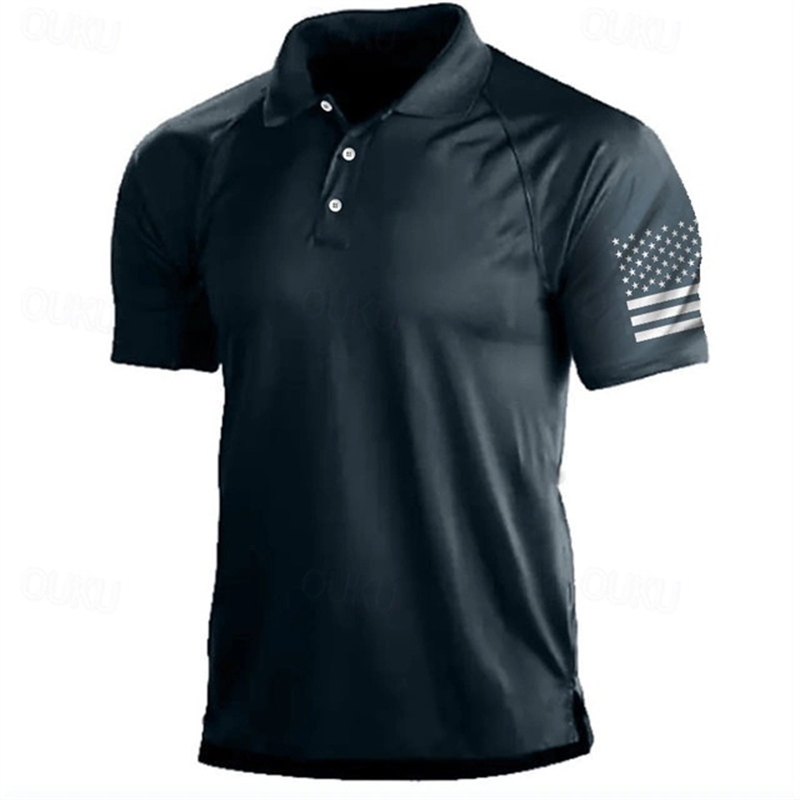 Golf Equipment Sales - 3D-Druck USA-Flagge Muster Poloshirt für Männer