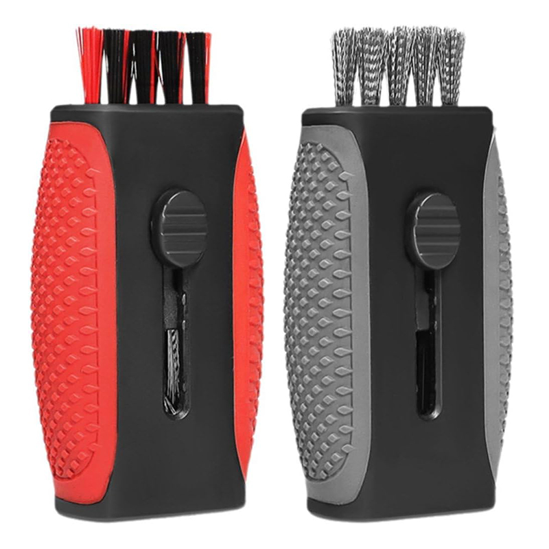 Golf Equipment Deals - Golfschläger-Reinigungsbürste mit Doppelkopf-Design & Doppelstrukturigen Weichen/Harten